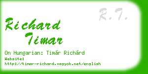richard timar business card