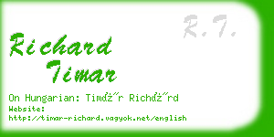 richard timar business card